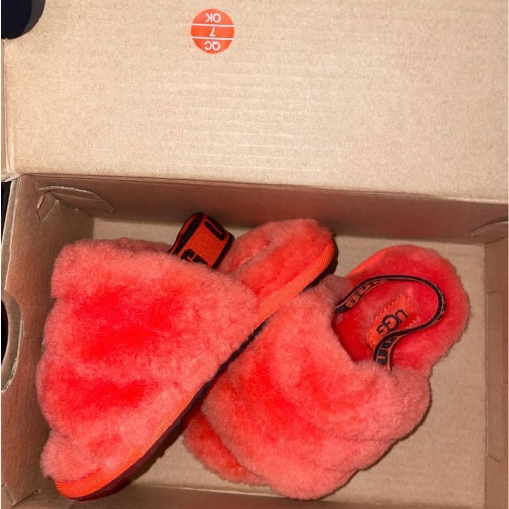 UGG Fluff Yeah Orange Slippers